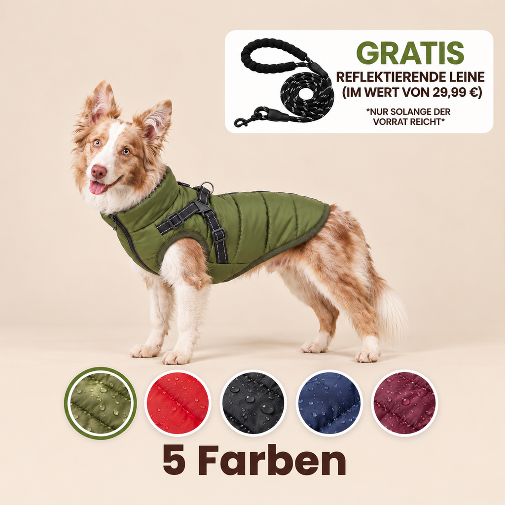 Allwetter - Hundemantel mit integriertem Geschirr