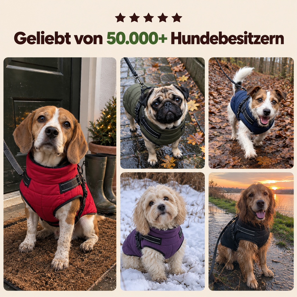 Allwetter - Hundemantel mit integriertem Geschirr