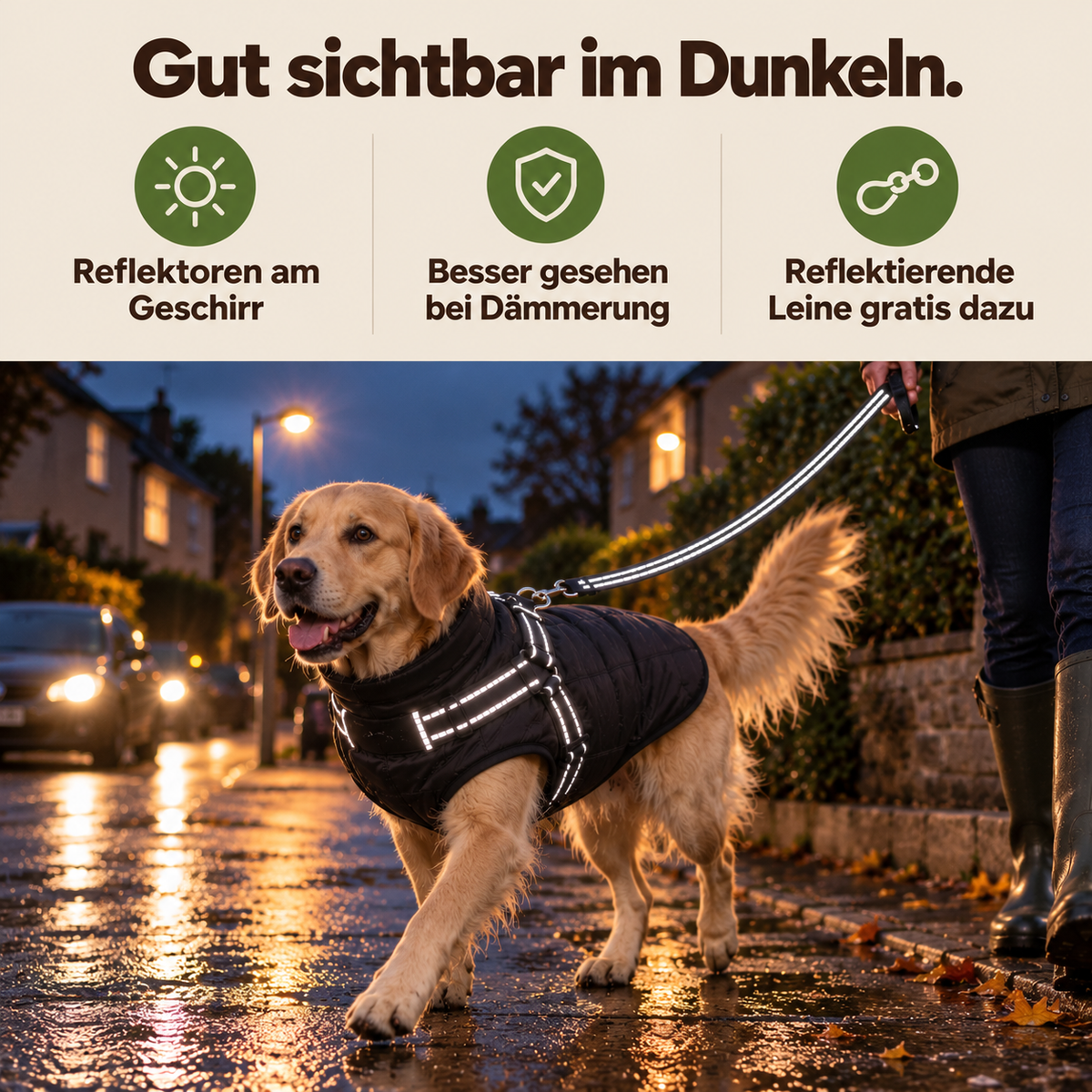Allwetter - Hundemantel mit integriertem Geschirr