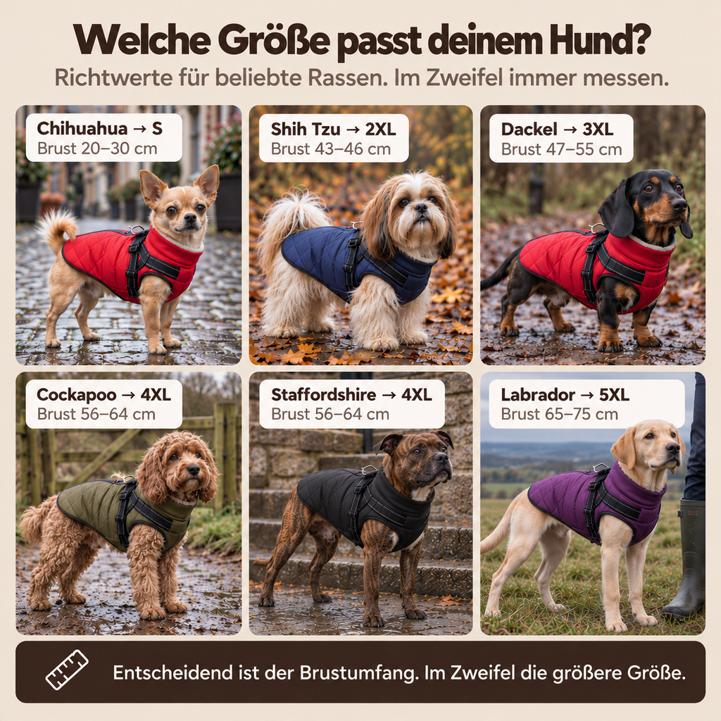 Allwetter - Hundemantel mit integriertem Geschirr