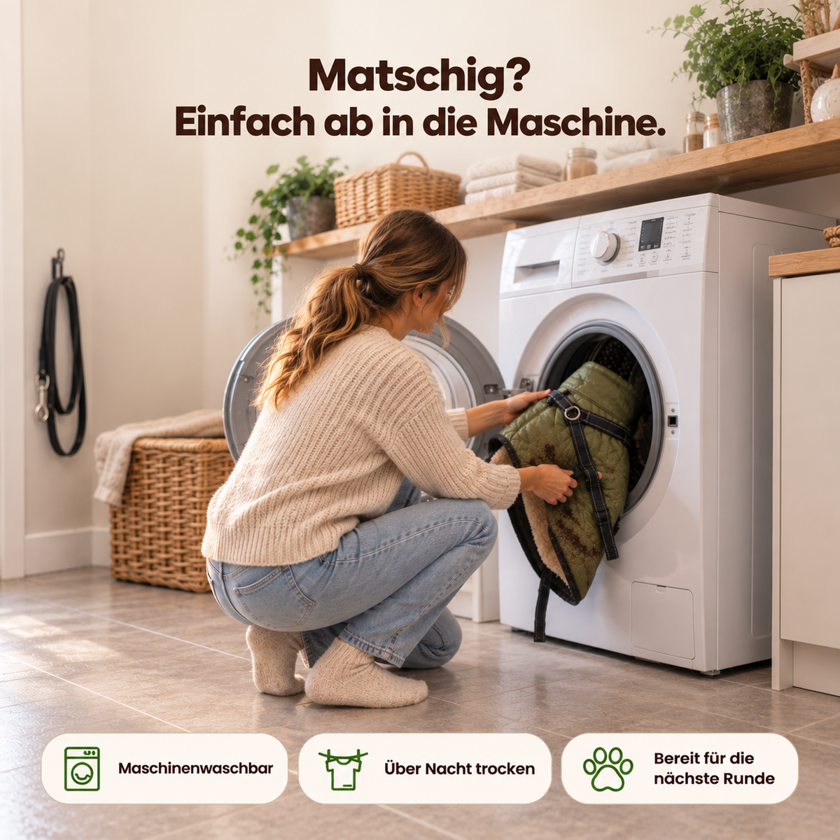Allwetter - Hundemantel mit integriertem Geschirr