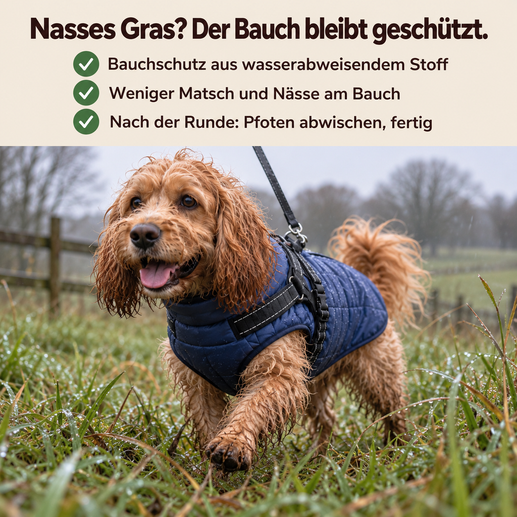 Allwetter - Hundemantel mit integriertem Geschirr
